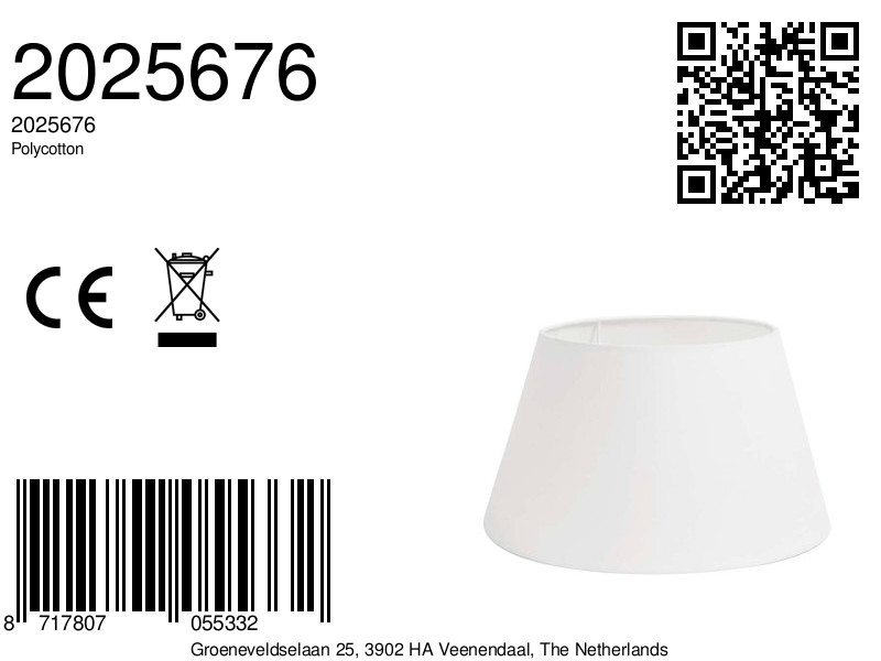 Weißer Stoffschirm in Kegelform Light & Living Polycotton – Bild 3