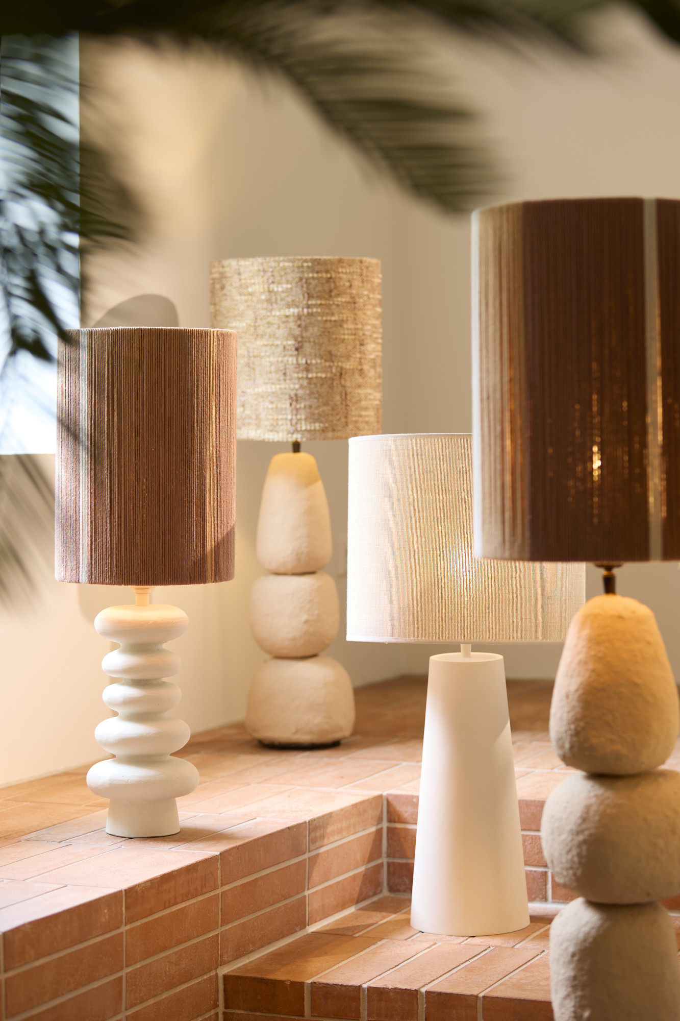 Gestreifte Lampenschirm Terrakotta-Farbe Light & Living Medan – Bild 5