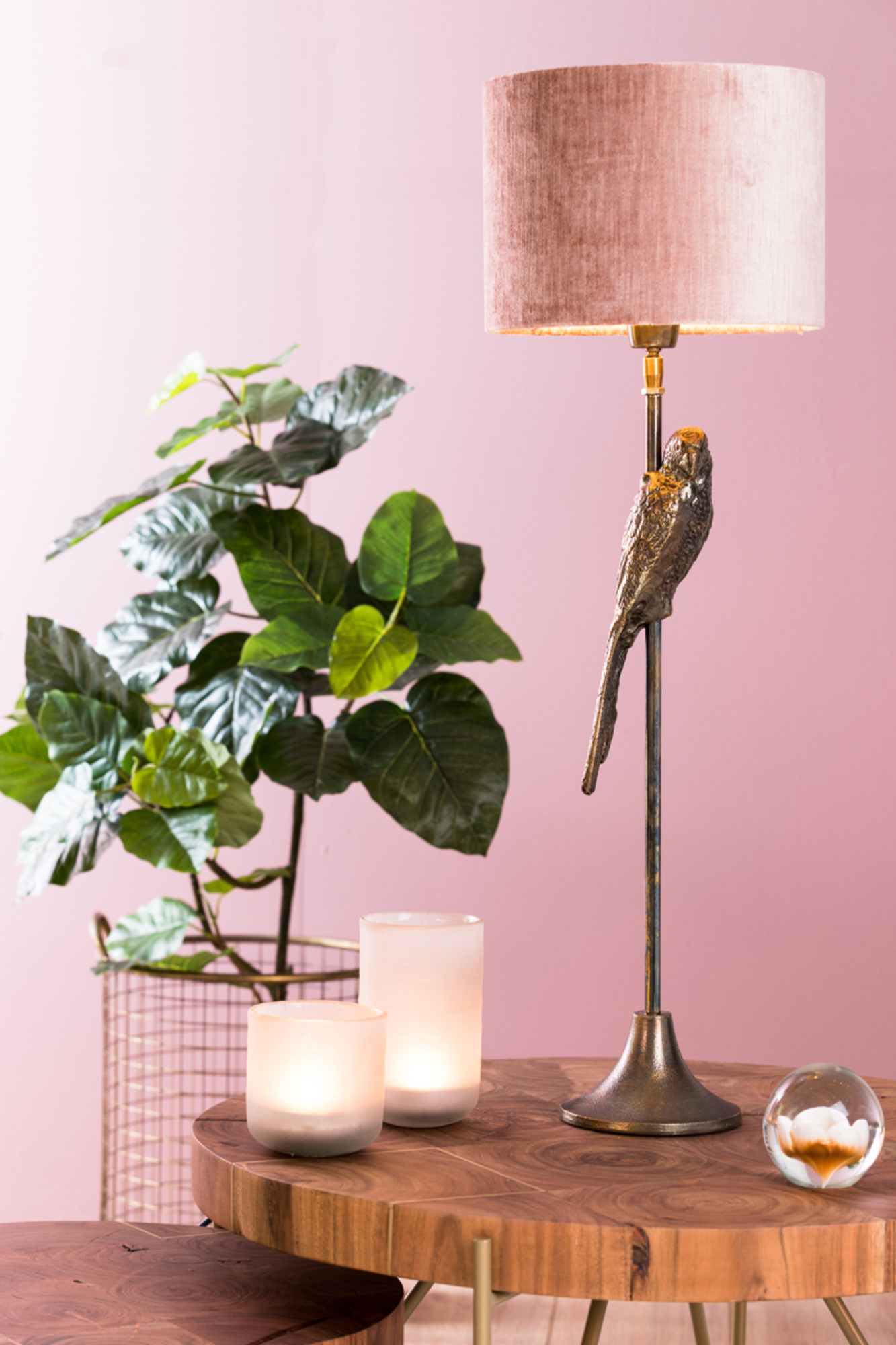 Samt Lampenschirm altrosa Light & Living Gemstone – Bild 4