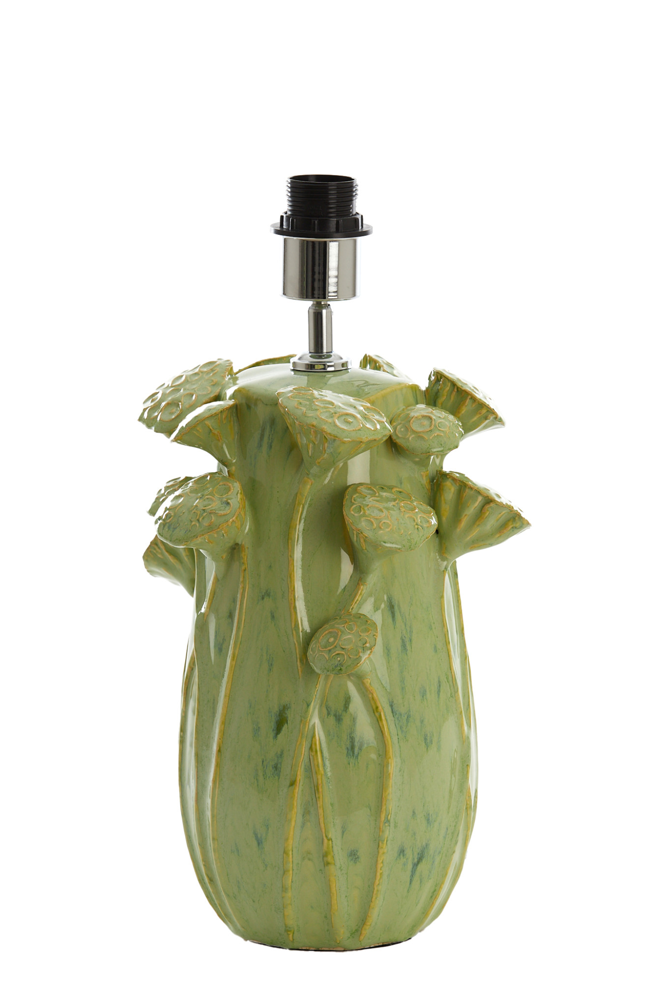 Keramischer Lampenfuß grün mit Blumendesign Light & Living Lavci – Bild 2