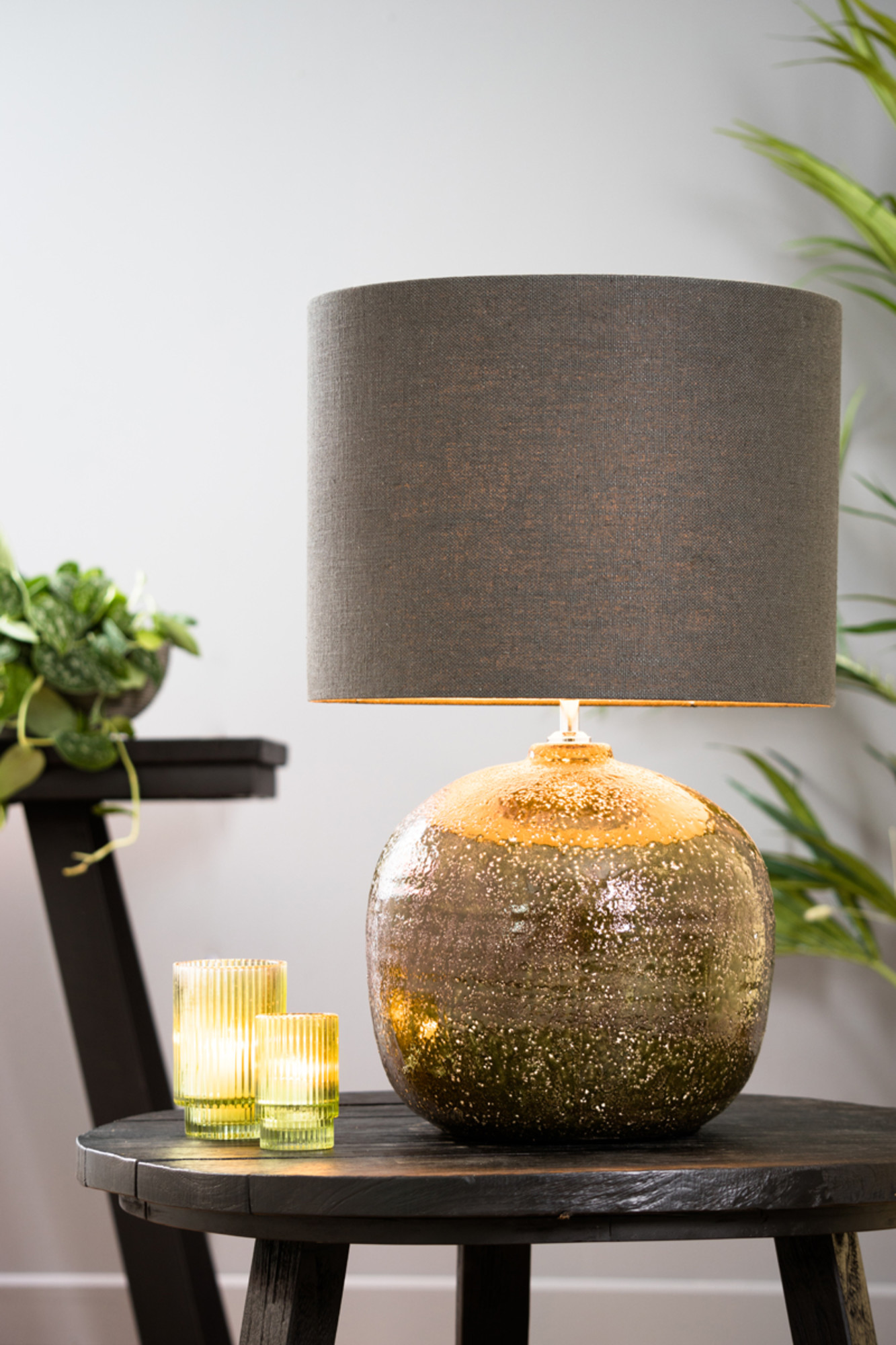 Zylindrische schwarze Stofflampenschirm Light & Living Livigno – Bild 5