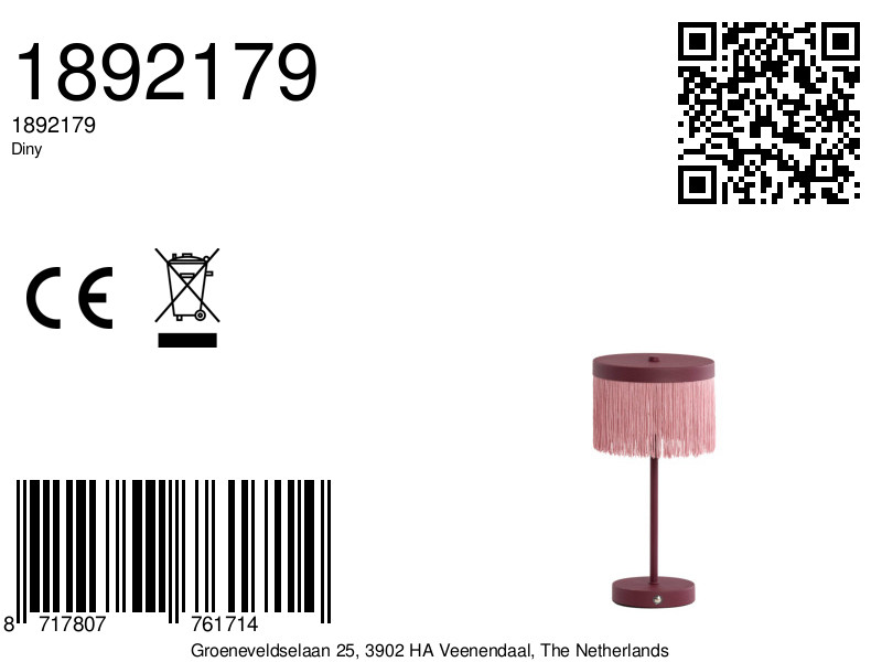 Rosafarbene Tischlampe mit Fransen Light & Living Diny – Bild 6