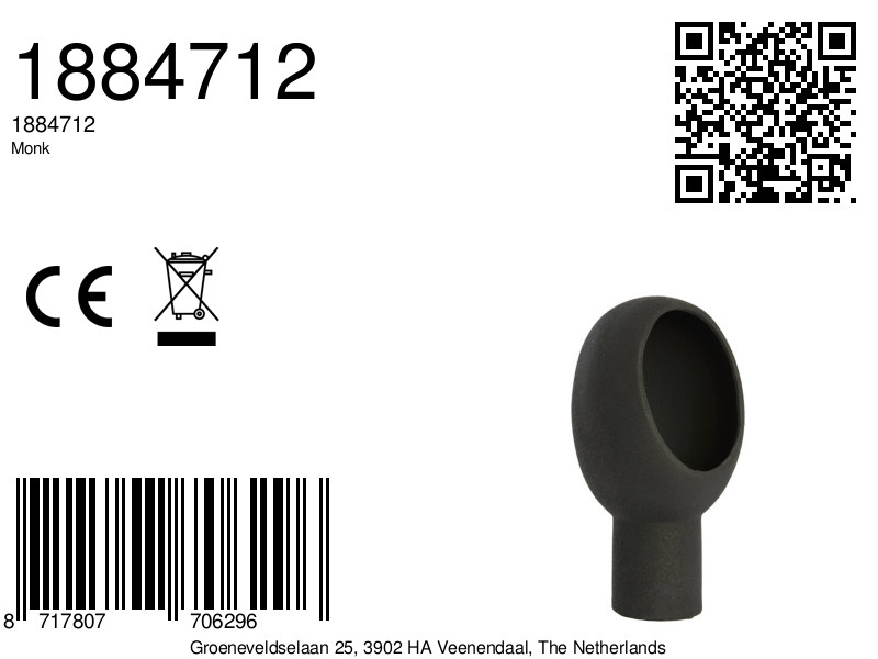 Ovale Zement-Tischlampe in Schwarz Light & Living Monk – Bild 8