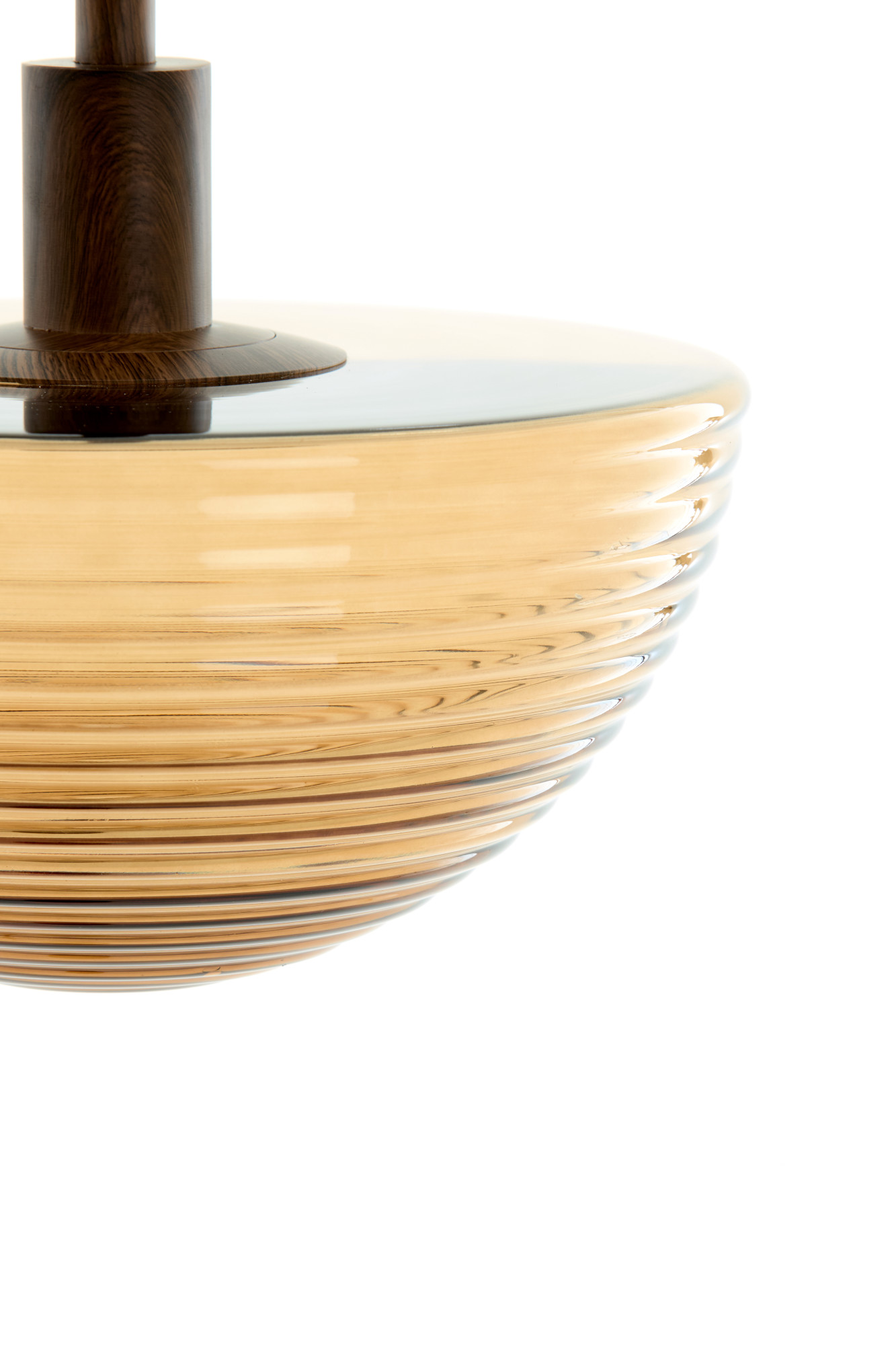 Vintage-Stehlampe mit Schirm aus bernsteinfarbenem Glas Light & Living Baylie – Bild 4