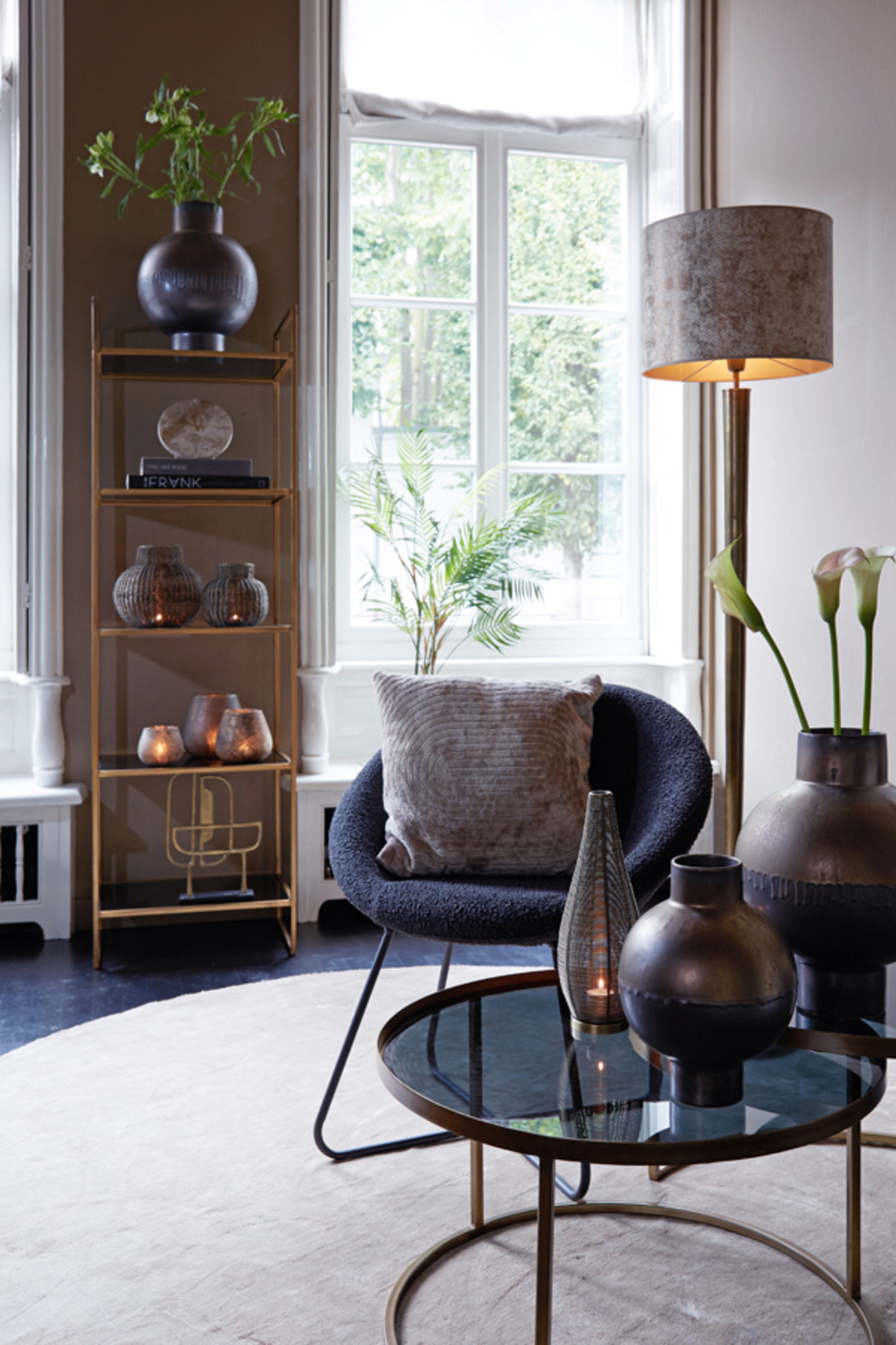 Blaue moderne Stehleuchten mit Stoffschirm Light & Living Vixen – Bild 5