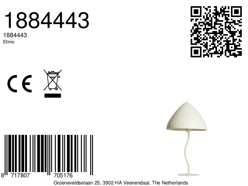 Weiße Pilz-Tischlampe mit geschwungener Form im Japandi-Stil Light & Living Elimo – Bild 7