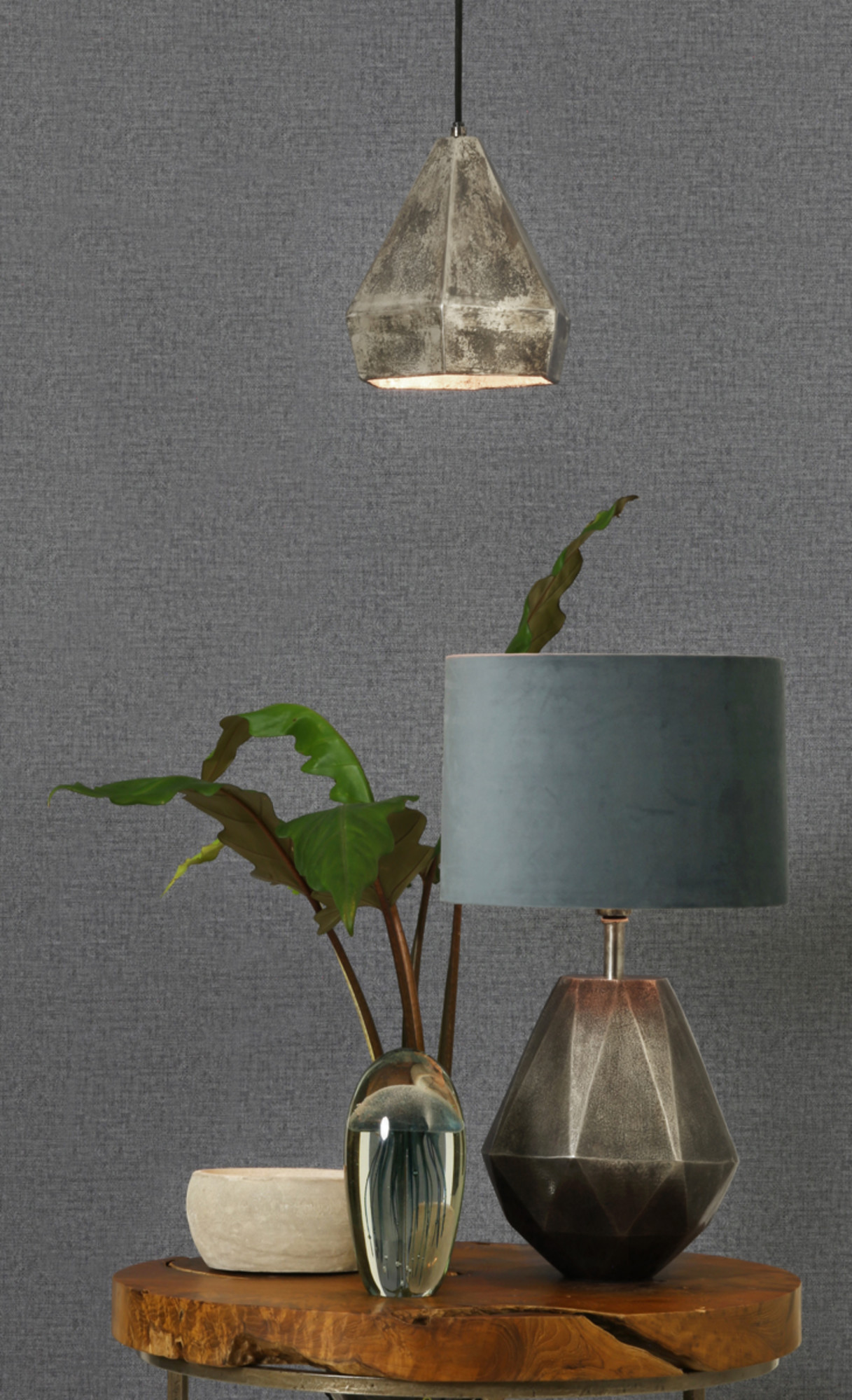 Lampenschirm zylindrisch dunkelblau Light & Living Velours – Bild 4