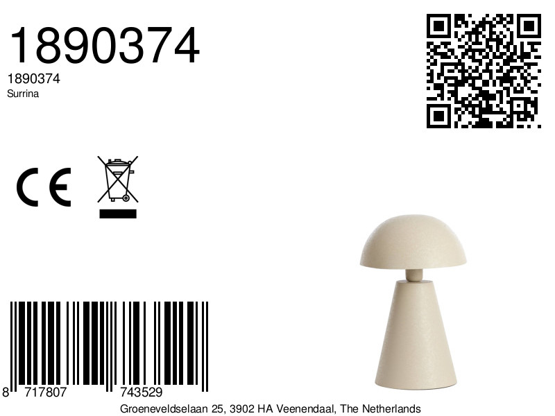 Moderne beige Tischlampe Light & Living Surrina – Bild 7