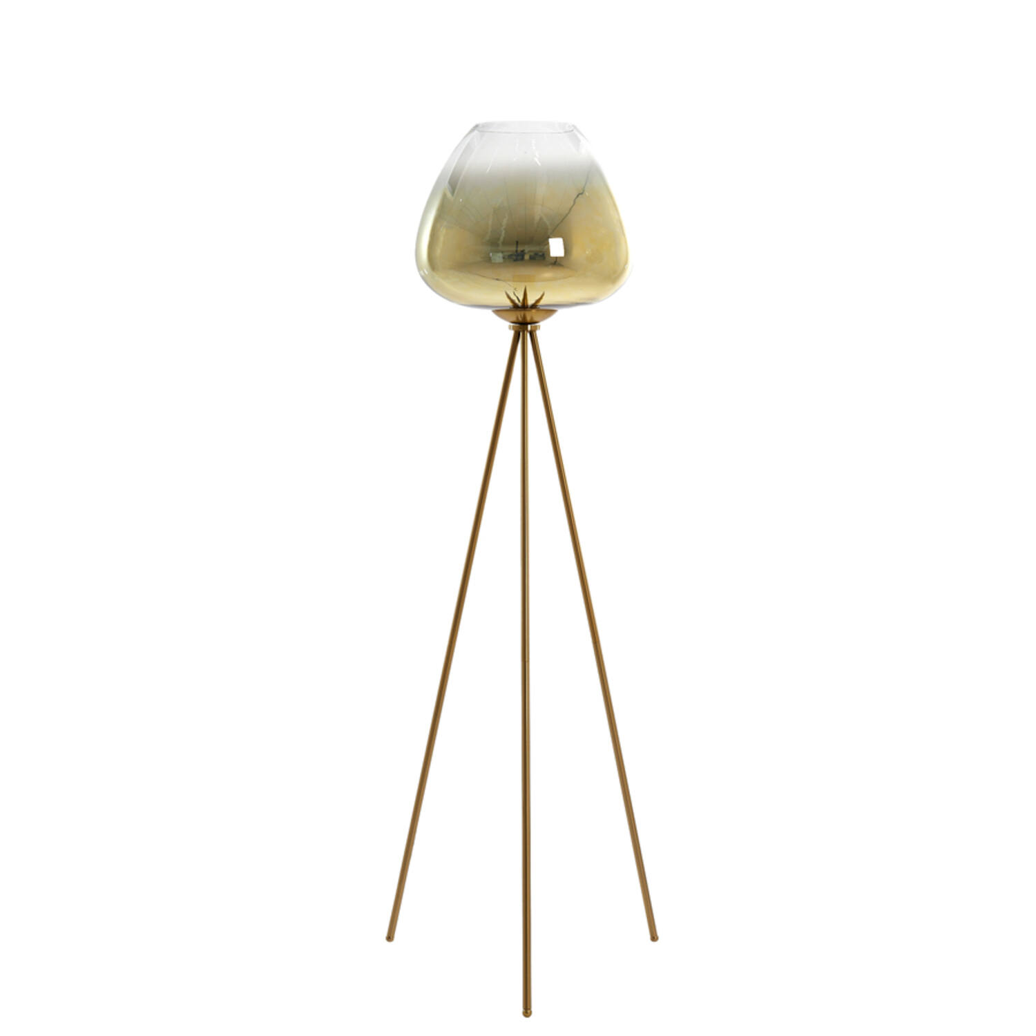 Stehlampe Dreibein in Schwarz mit goldenem Glas Light & Living Mayson
