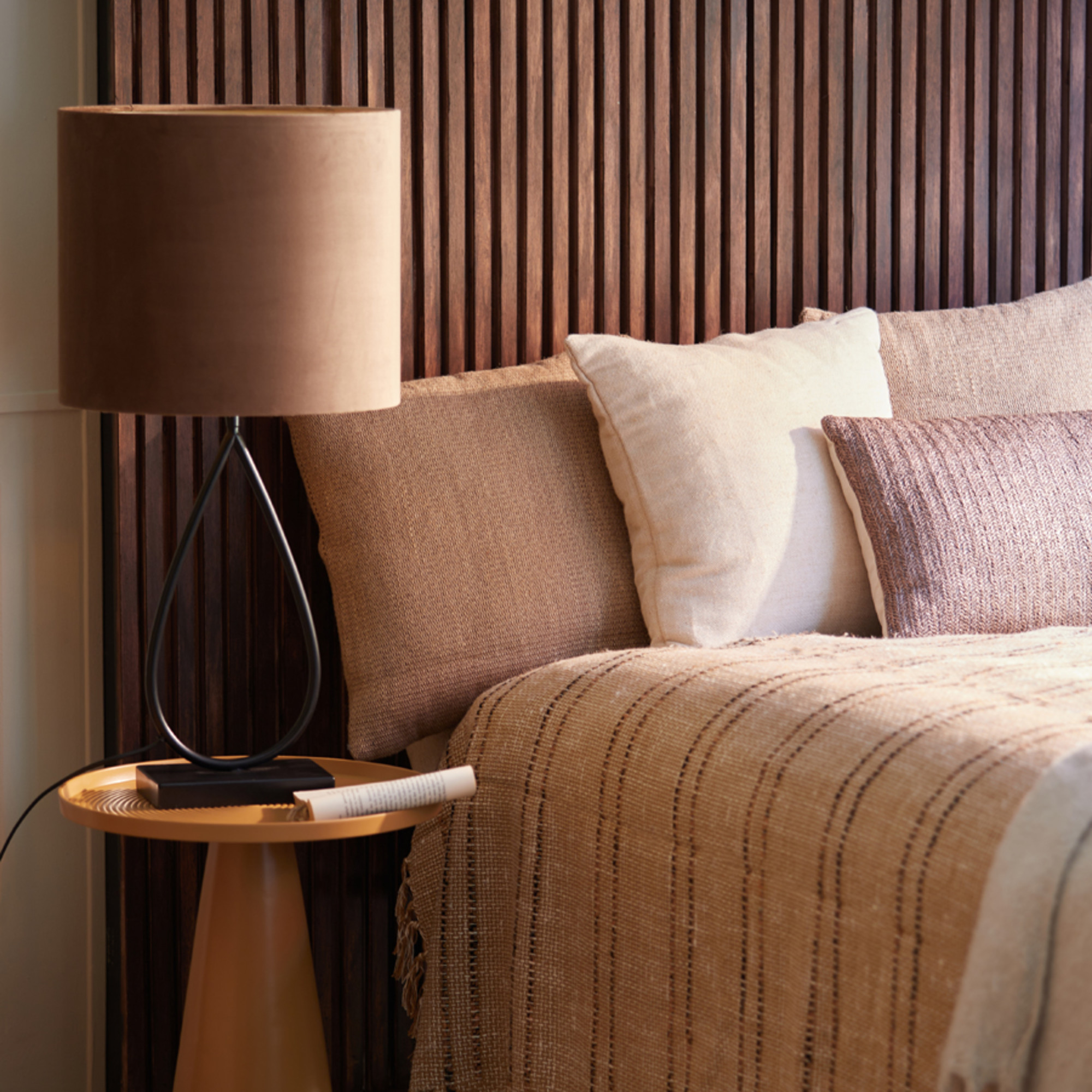 Velours lampenschirm braun zylindrisch Light & Living Velours – Bild 5