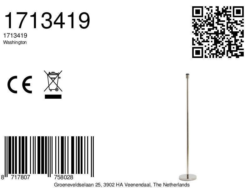 Lange silberne Lampenfuß Light & Living Washington – Bild 7