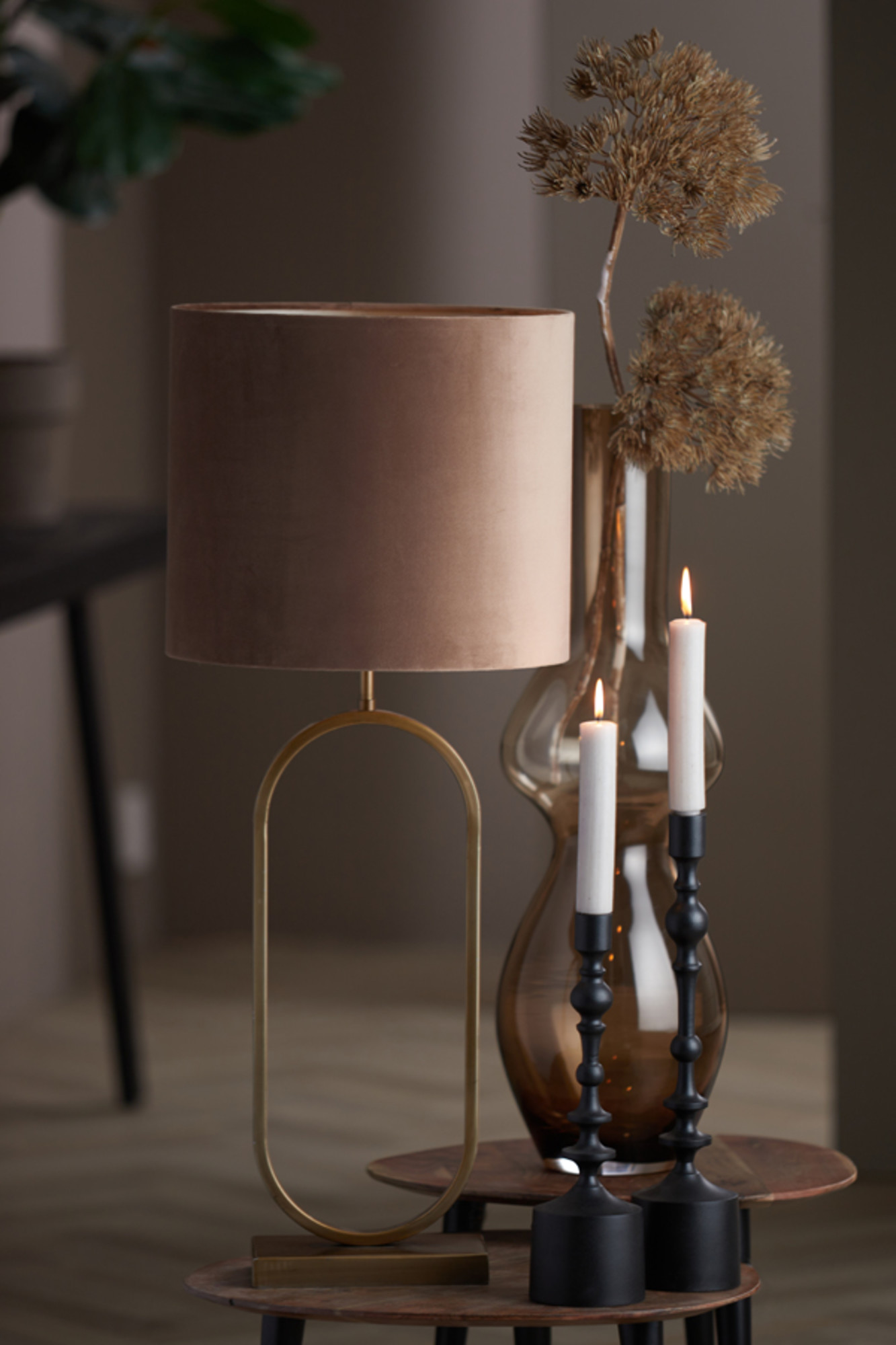 Velours lampenschirm braun zylindrisch Light & Living Velours – Bild 4