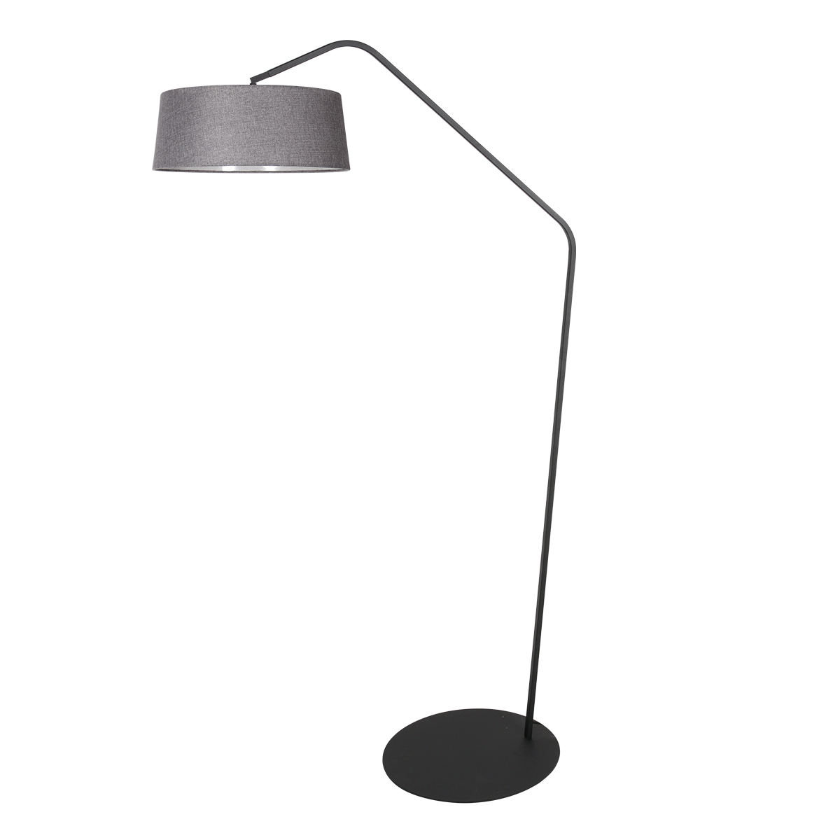 Schwarze Bogenlampe mit Knick und grauem Schirm Anne Lighting ZigZag – Bild 2