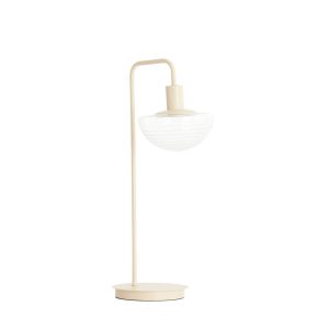 Cremefarbene Tischleuchte mit Glasschirm Light & Living Baylie