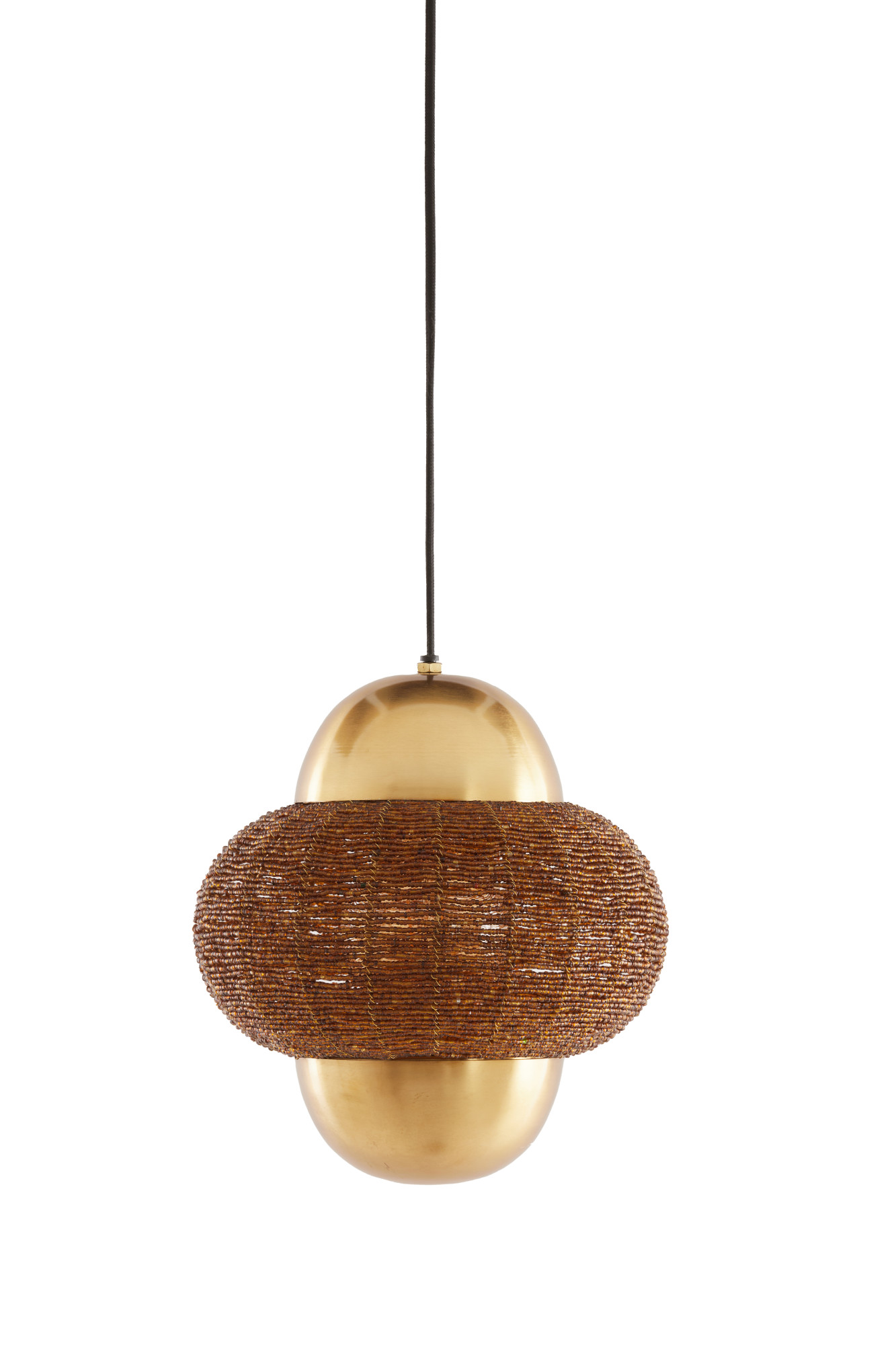 Goldene Hängelampe mit Metall-Rattanstruktur Light & Living Cetara – Bild 2