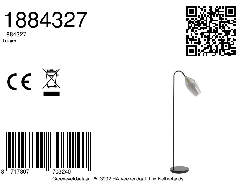 Moderne Stehlampe mit gerichtetem Glaselement Light & Living Lukaro – Bild 9