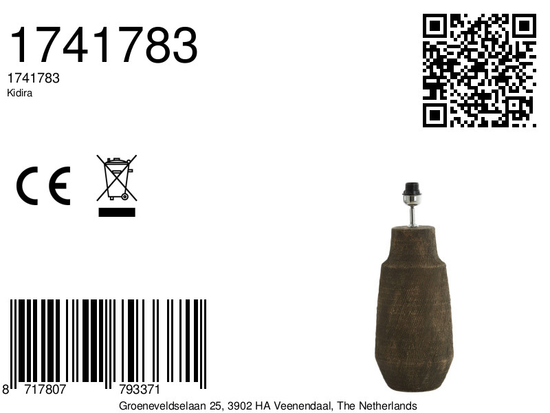 Schwarz Tischlampenfuß Holzoptik Light & Living Kidira – Bild 6