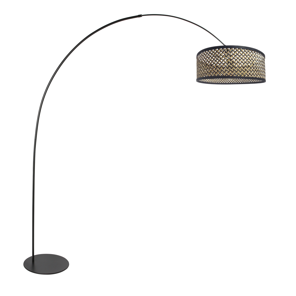 Schwarze Lampe mit Bambus-Geflecht Anne Lighting Curve