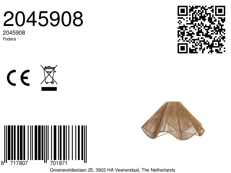 Rattan-Abdeckung in Naturfarbe Light & Living Fodara – Bild 8