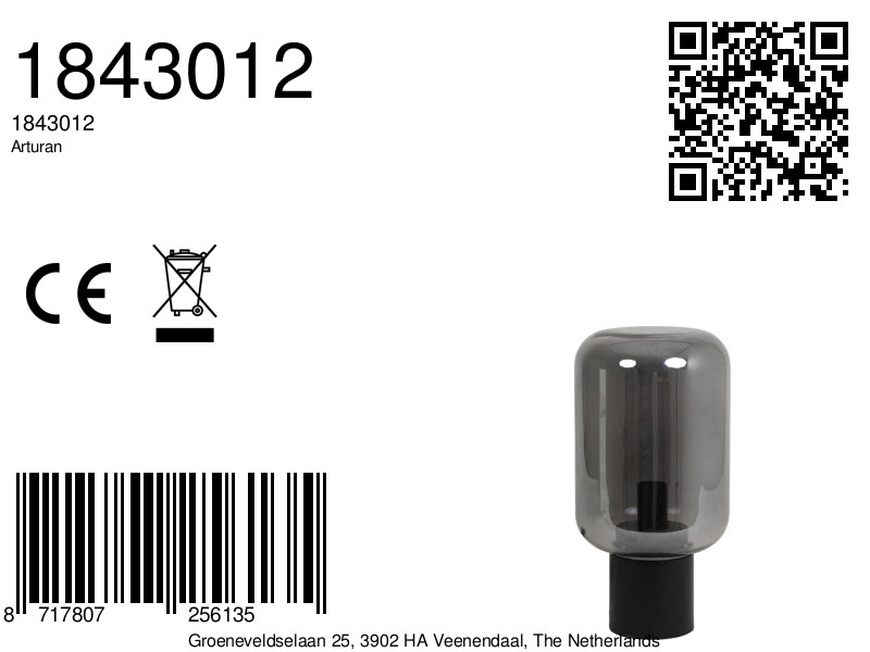 Zylindrische Rauchglaslampe Light & Living Arturan – Bild 6