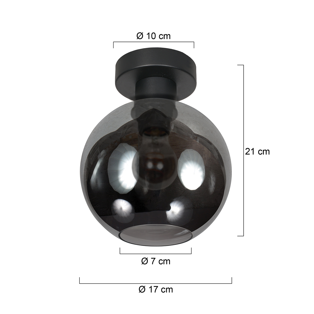 schwarzekugel-deckenlampeausglassteinhauerbloeba-ø15-7