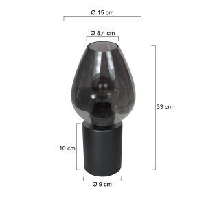 kleineschwarzetischlampeausrauchglassteinhauerbloeba-ø15-7