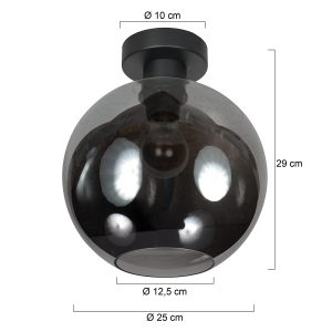 schwarzedeckenleuchtemitrauchglaskugelsteinhauerbloeba-ø30-7