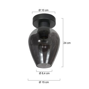 kleineschwarzedeckenleuchteausrauchglassteinhauerbloeba-ø15-7