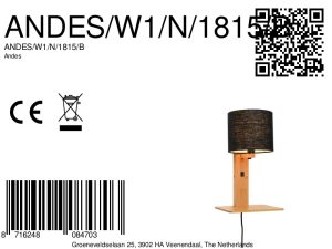 good&mojo-wandleuchte-andes-schwarz-bambusleinen-bettlampe-e14-andes/w1/n/1815/b-8a