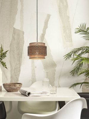 good&mojo-hängeleuchte-bhutan-natürlich/schwarz-bambusmetall-ø25cm-e27-bhutan/h/2520/bn-02