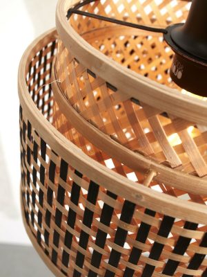 good&mojo-hängeleuchte-bhutan-natürlich/schwarz-bambusmetall-ø25cm-e27-bhutan/h/2520/bn-09