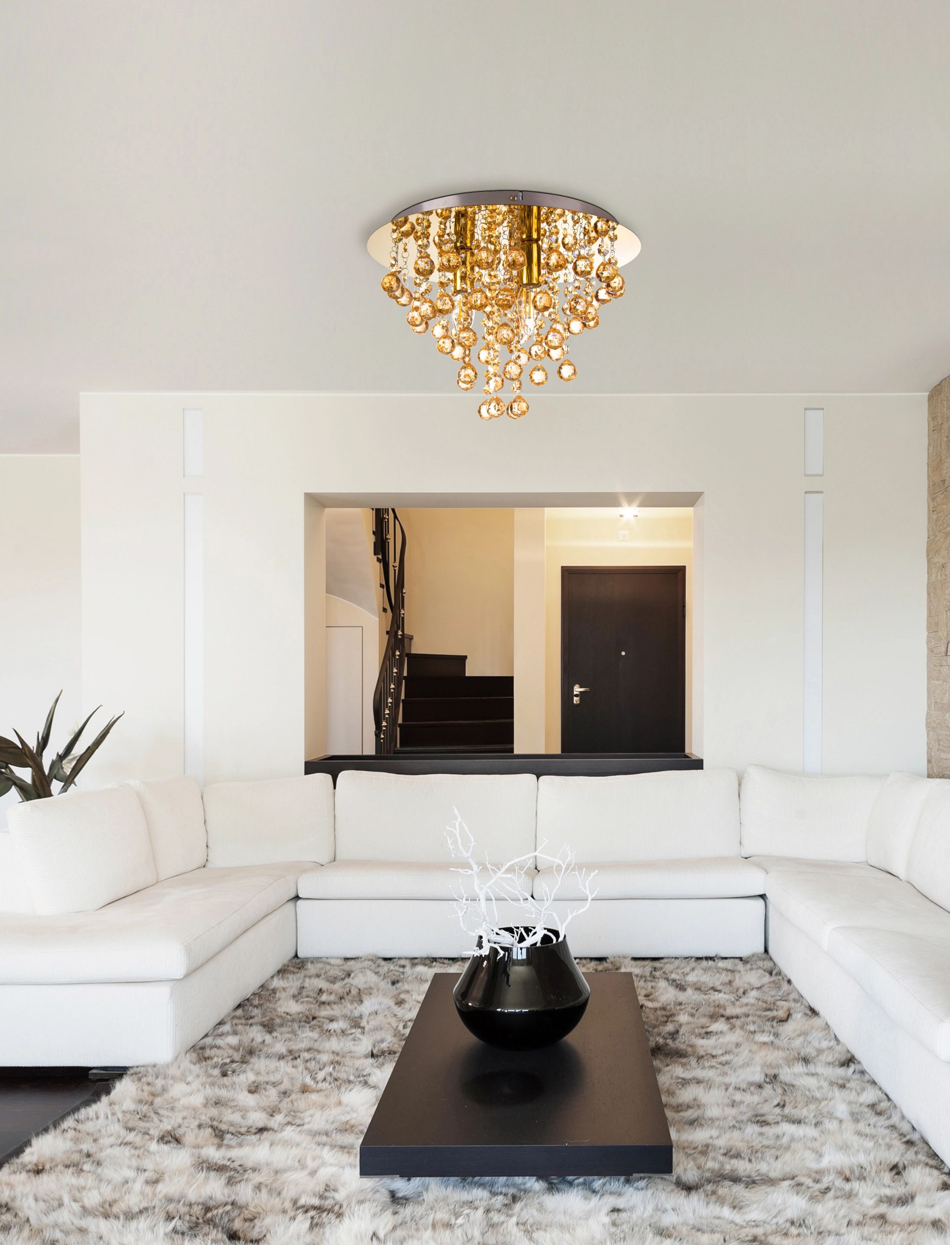 Deckenlampe Gold Glas Kristallen London online kaufen