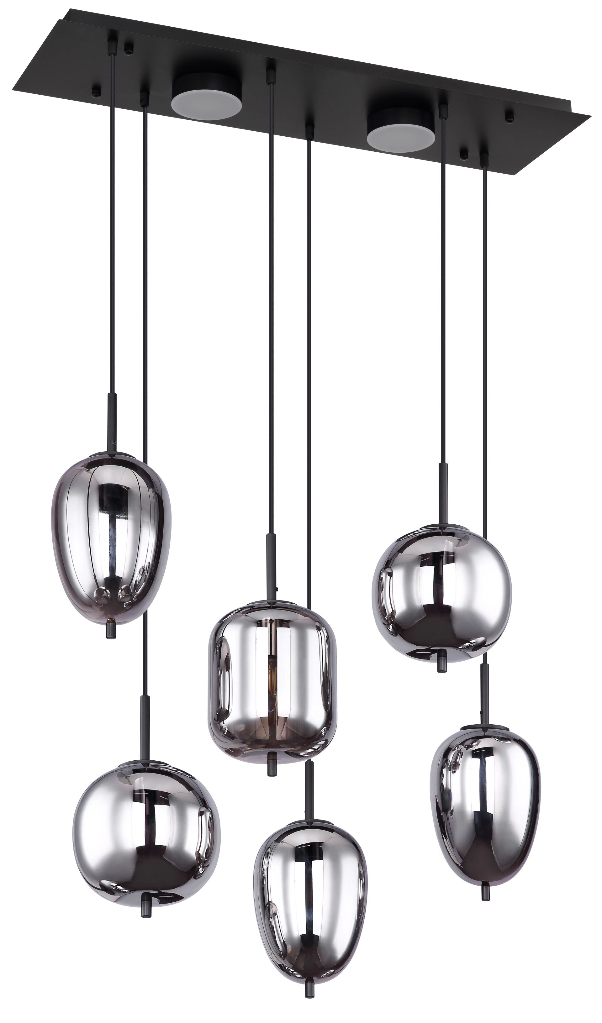 globo-hängeleuchte-blacky-schwarz-glas-großeesstischlampe-e14-15345-6l-1