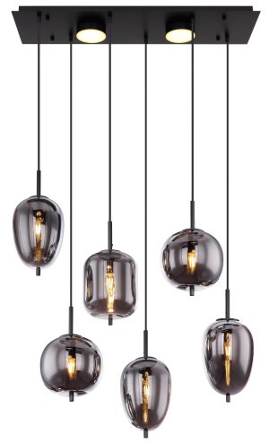 globo-hängeleuchte-blacky-schwarz-glas-großeesstischlampe-e14-15345-6l-1