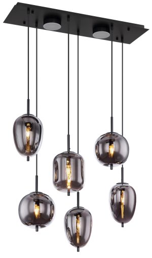globo-hängeleuchte-blacky-schwarz-glas-großeesstischlampe-e14-15345-6l-1