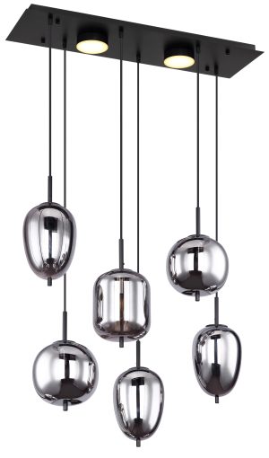 globo-hängeleuchte-blacky-schwarz-glas-großeesstischlampe-e14-15345-6l-1