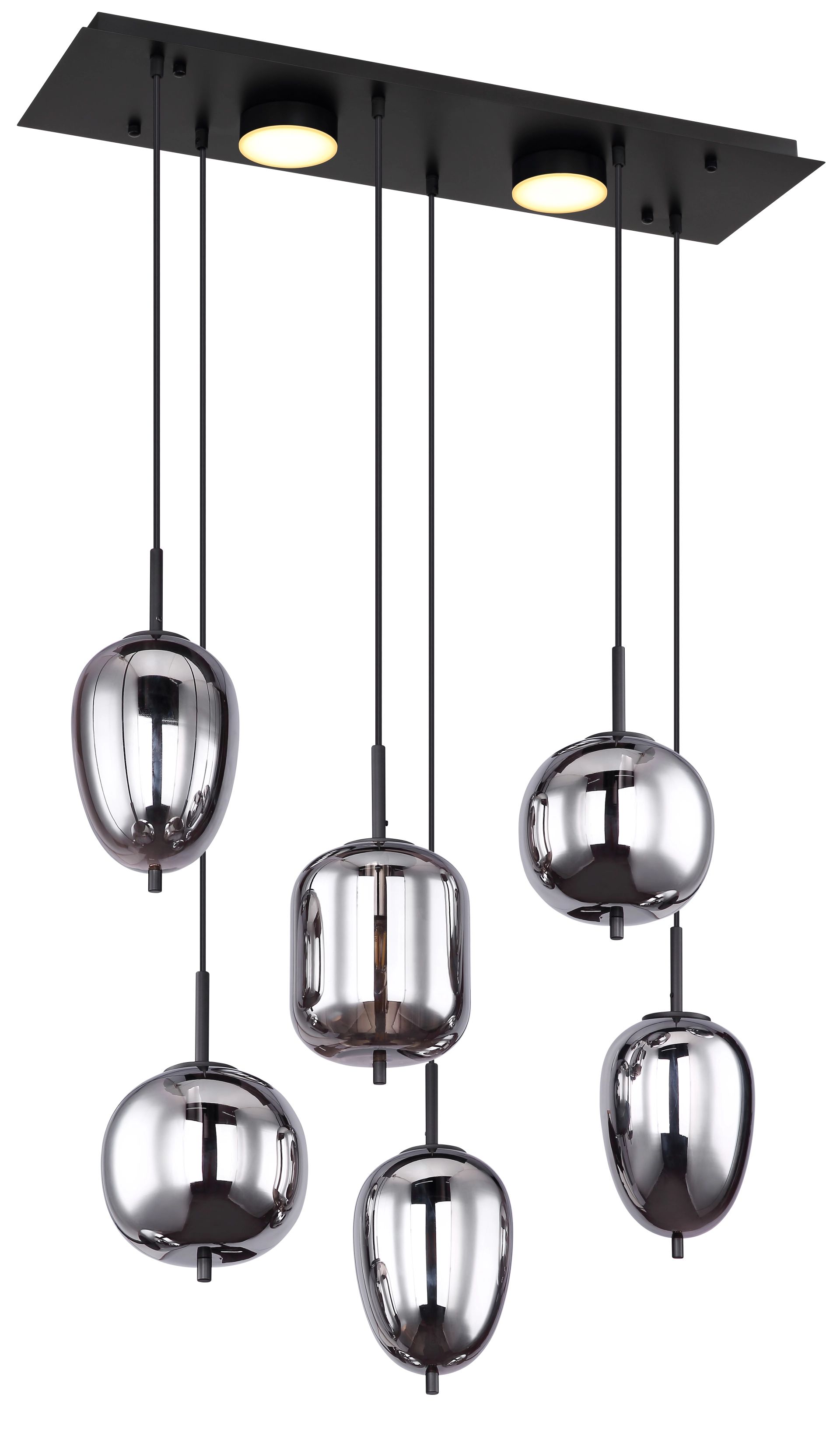 globo-hängeleuchte-blacky-schwarz-glas-großeesstischlampe-e14-15345-6l-1
