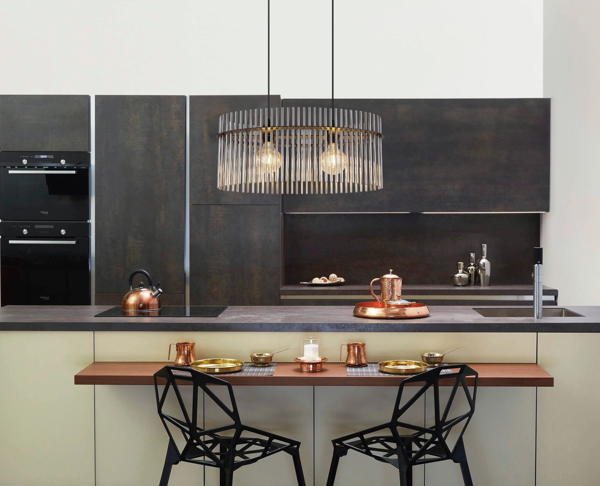 Pendelleuchte Schwarz Glas Oval modern kaufen