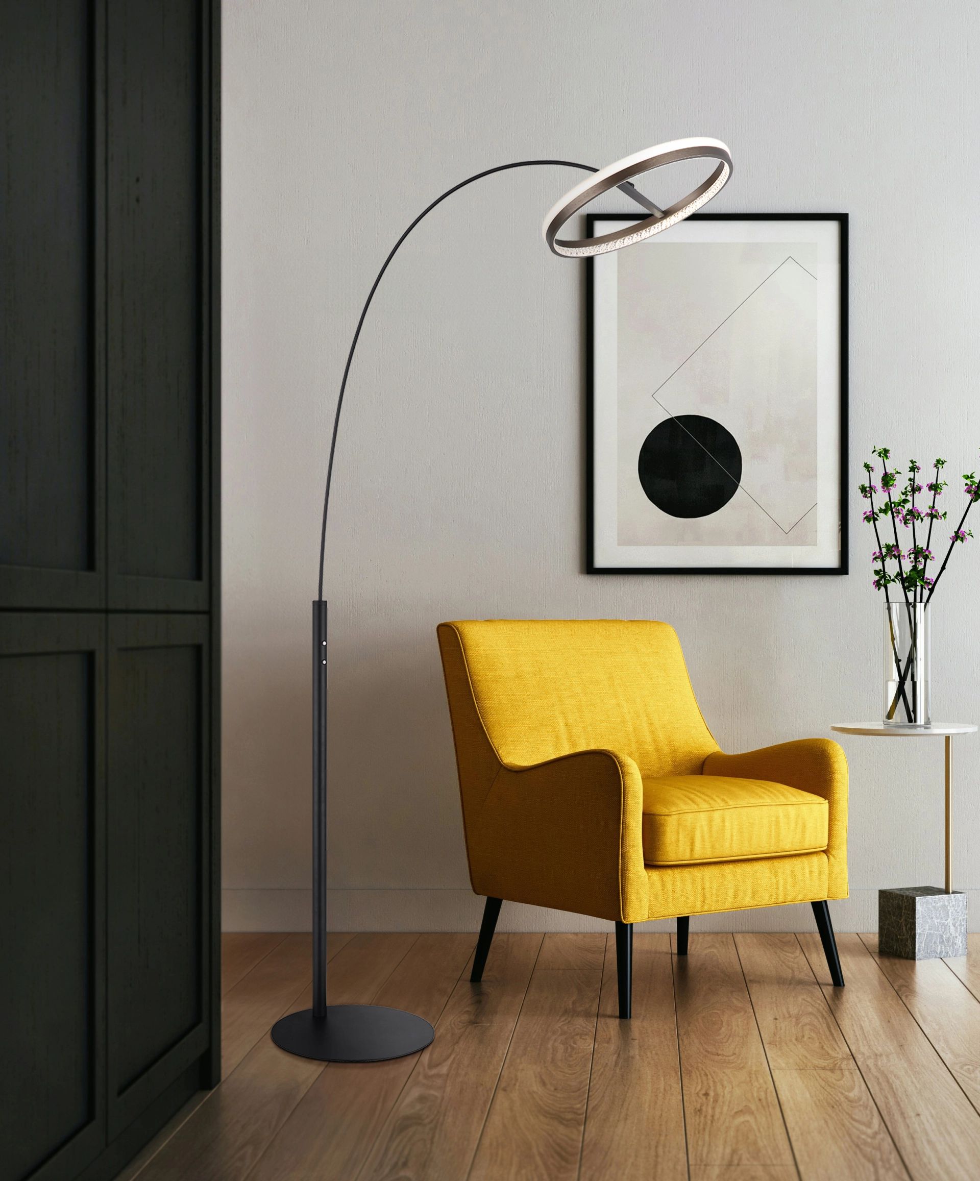 globo-tischlampe-della-schwarz-metall-bogenlampe-led-67179s-1