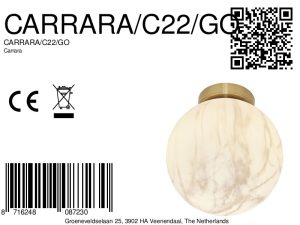 it'saboutromi-deckenleuchte-carrara-gold-glas-ø22cm-e14-carrara/c22/go-8a