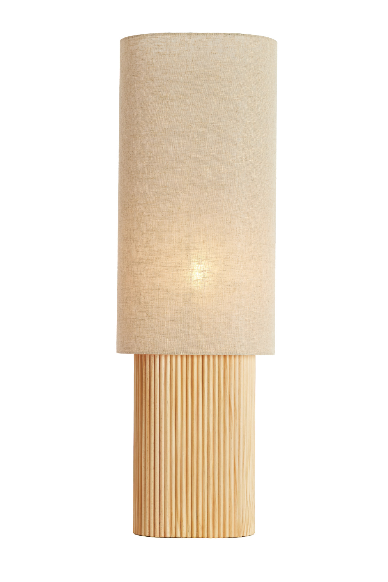 Tischlampe aus Holz mit Leinenschirm natürliche Wärme Light & Living ...
