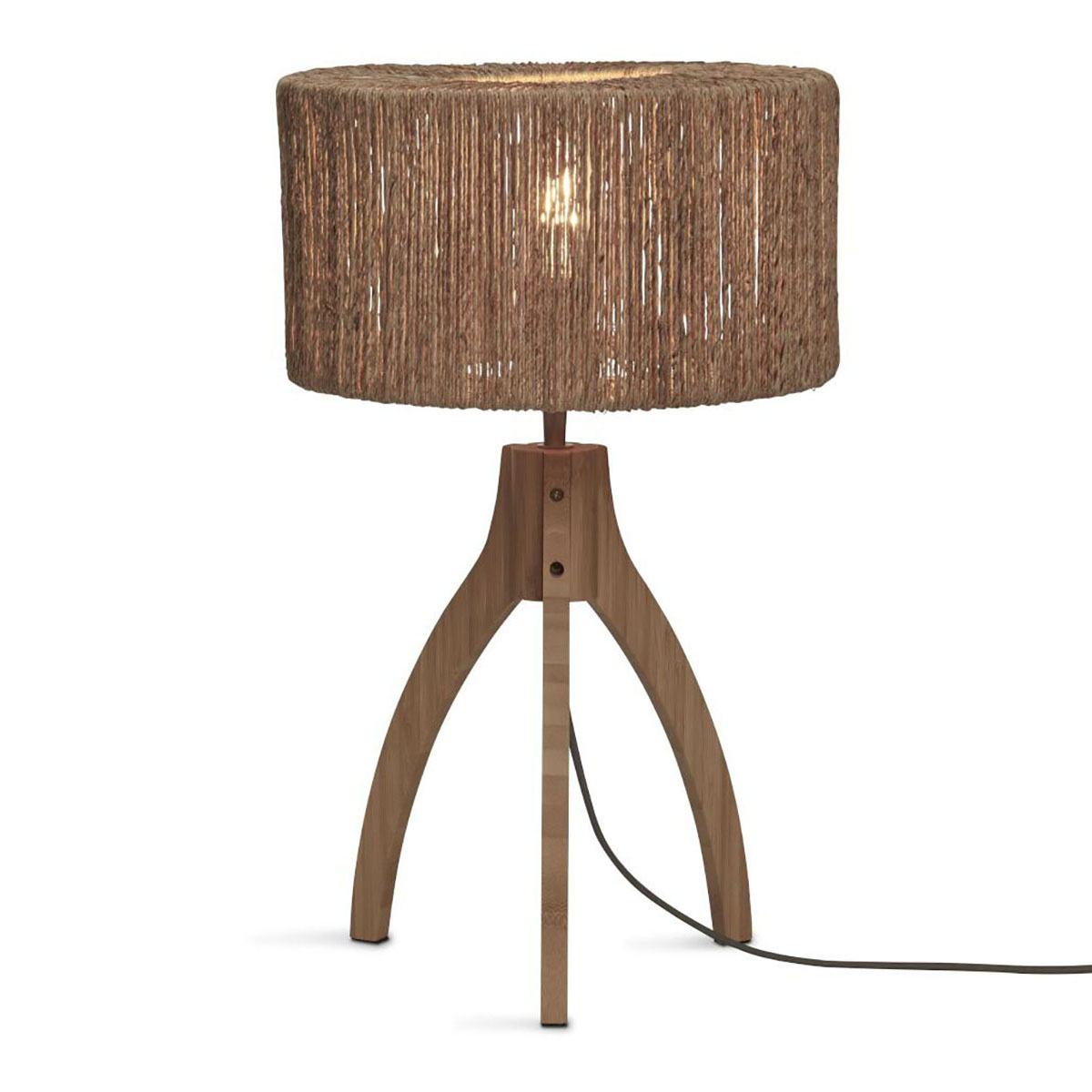Bohemian-Bambus-Rattan-Tischlampe in Natur GOOD&MOJO Iguazu -  Vivaleuchten.de