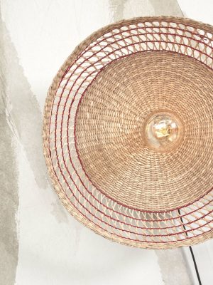 good&mojo-wandleuchte-pantanal-rot-metallseegras-ø45cm-e27-pantanal/w45/r-07