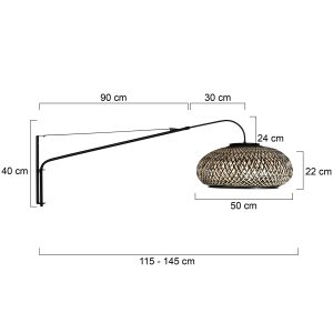 steinhauer-wandleuchte-elegantclassy-schwarz-bambusmetall-e27-4450zw-7