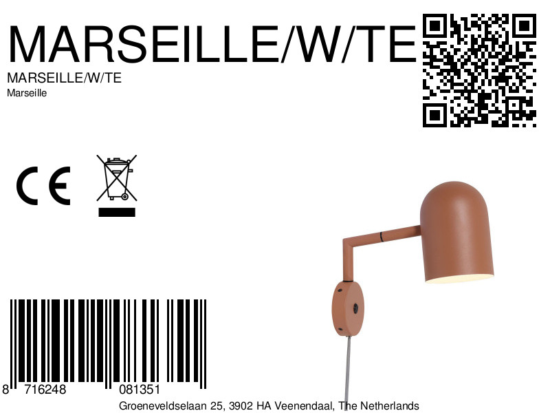 it'saboutromi-wandleuchte-marseille-oranje-metall-ø12cm-e27-marseille/w/te-8a