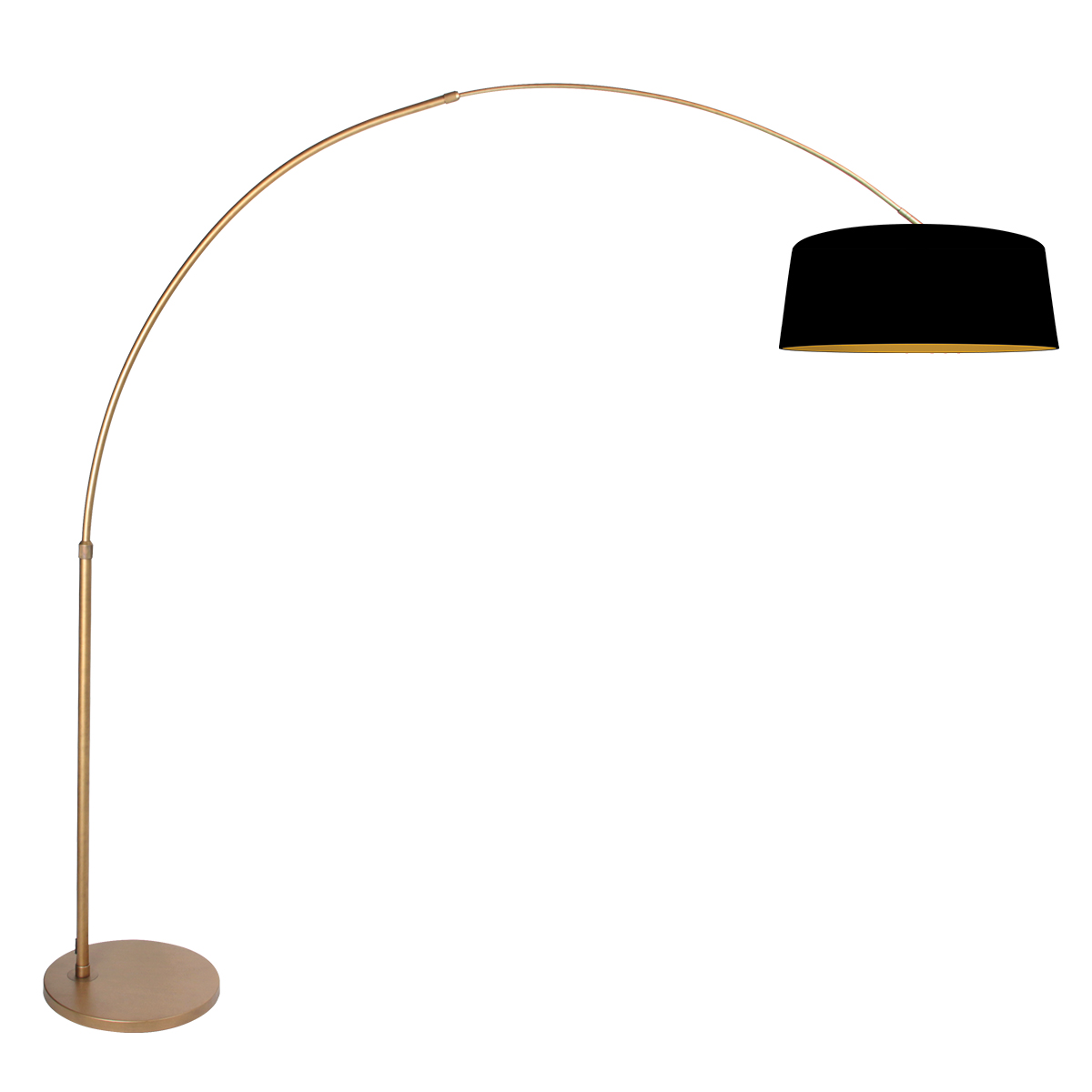 bronzenebogenlampemitschwarzemleinenschirmundgoldfarbenerinnenseitesteinhauersparkledlight-1