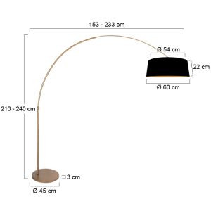 bronzenebogenlampemitschwarzemleinenschirmundgoldfarbenerinnenseitesteinhauersparkledlight-7
