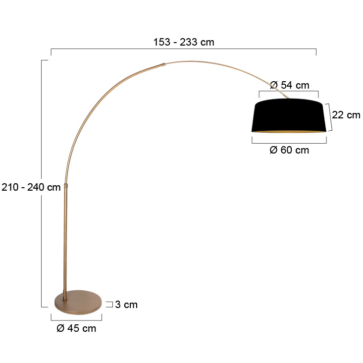 bronzenebogenlampemitschwarzemleinenschirmundgoldfarbenerinnenseitesteinhauersparkledlight-7