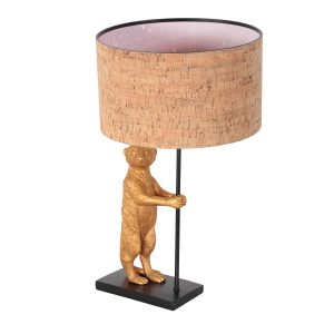 goldschwarzetischlampemitdekorativerfigurundkorkschirmannelightanimaux-1