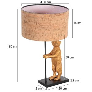 goldschwarzetischlampemitdekorativerfigurundkorkschirmannelightanimaux-7